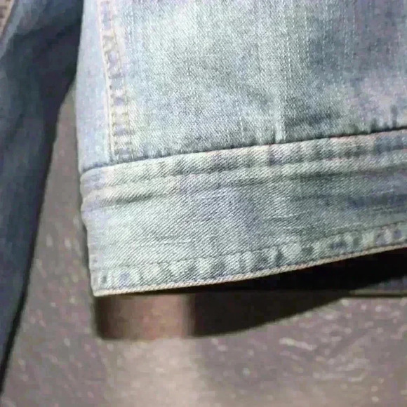 VINTAGE 90s Liz Claiborne Jean Faux Fur Cuff Collar Chore Trucker Coat Women XL - Picture 12 of 16